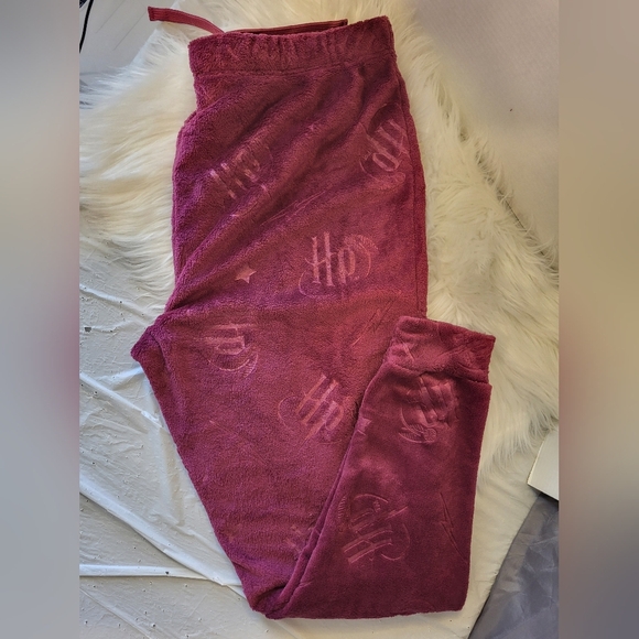 Warner Bros. Harry Potter Burgundy Plush Fabric Pj,s Bottoms , Size XL - Picture 3 of 6